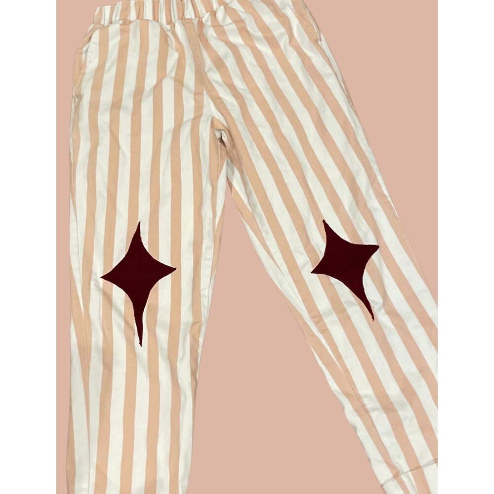 Small Upcycled Striped Pants | Boho Indie Maximalist Reworked y2k chic